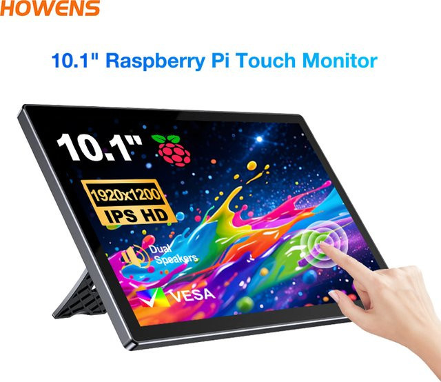 HOWENS 10,1 Zoll IPS Touch-Monitor mit 1920x1200 Auflösung in Schwarz für Raspberry Pi, PC und Konsolen - Bild 1