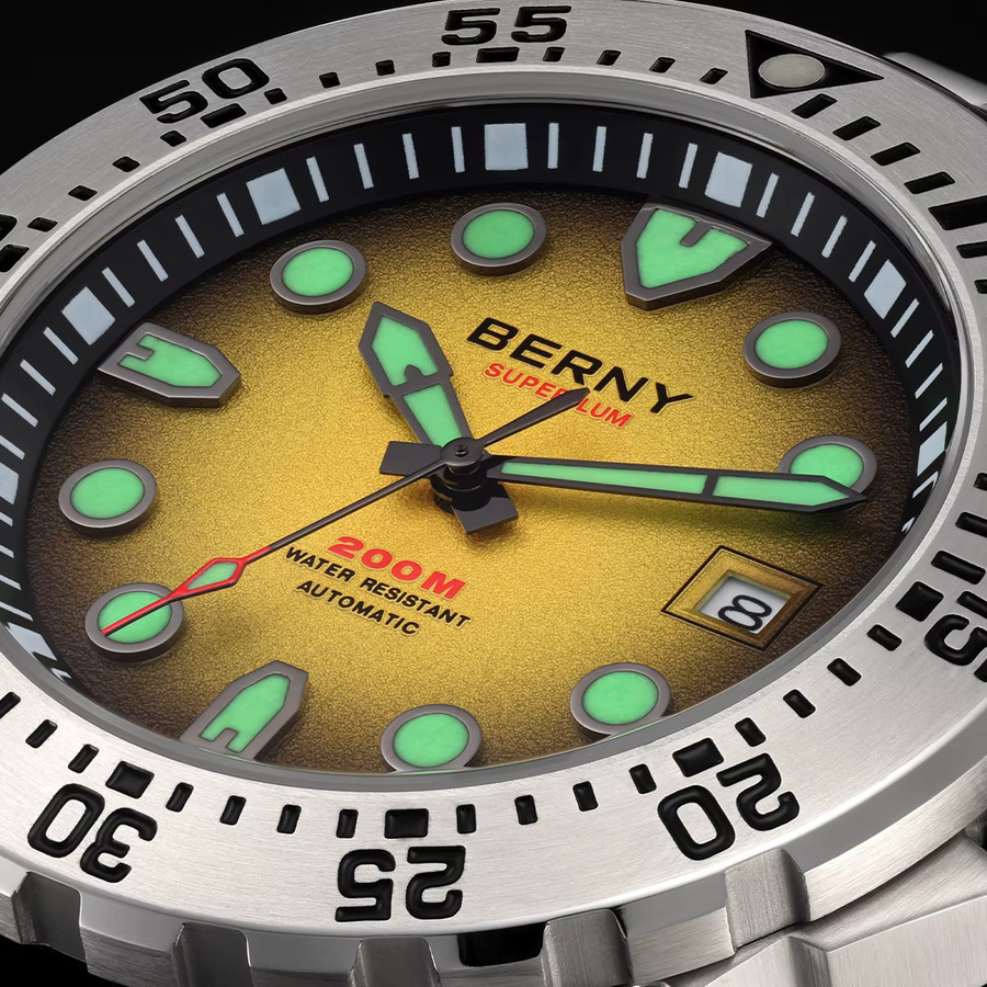 BERNY Taucheruhr, Automatik, Edelstahl, Saphirglas, Herren - Bild 3