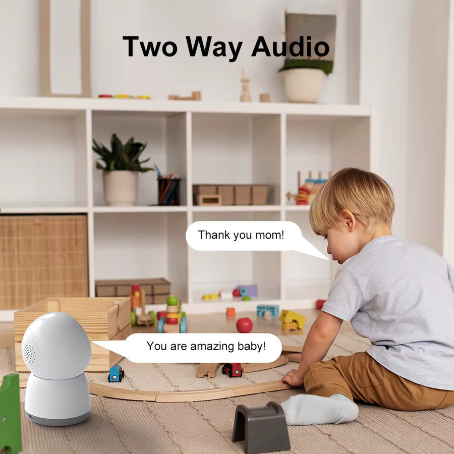 ANRAN 5MP Babyphone WiFi Sicherheitskamera mit Humanoidenerkennung, automatischer Verfolgung und Farbnachtsicht, Weiß - Bild 3