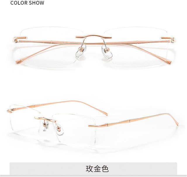 Alicia Korrekturbrille, randlos, rectangular, Titanium, gold, unisex - Bild 1