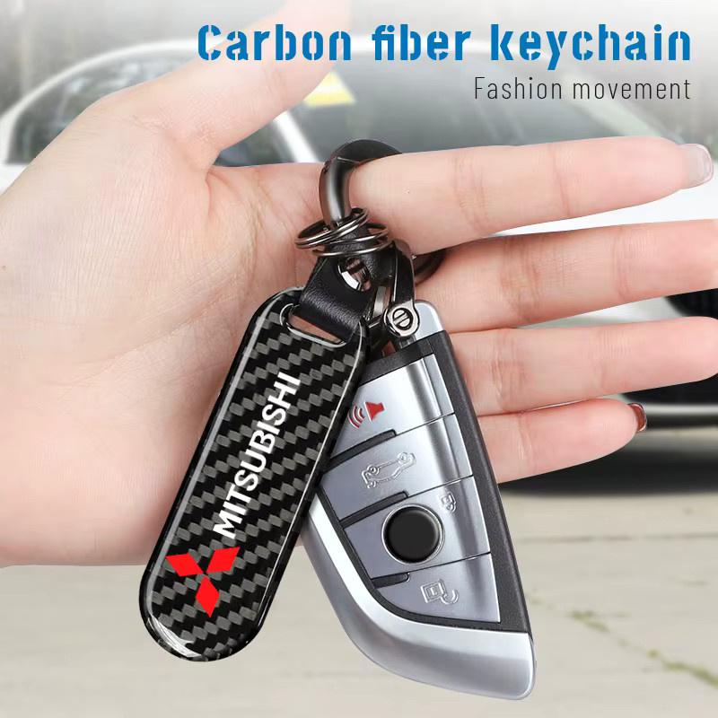 Mitsubishi Autoschlüsselanhänger, Kohlefaser-Textur, Unisex - Bild 6