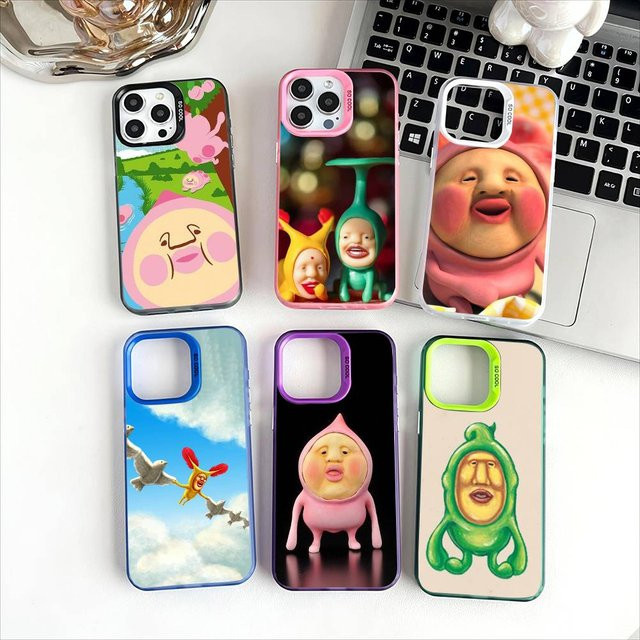 KOBITOS Anime Handyhülle mit Plating-Effekt für Apple iPhone 11 12 13 14 15 16 Pro Max Plus, Multicolor - Bild 1