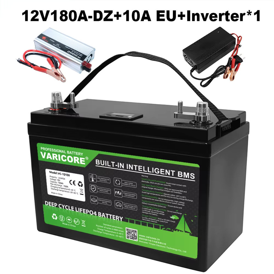 VariCore LiFePO4 Batteriepack 12V 180Ah mit 4S BMS in Schwarz für Wohnmobile, Golfcarts und Solarstromspeicher - Bild 5