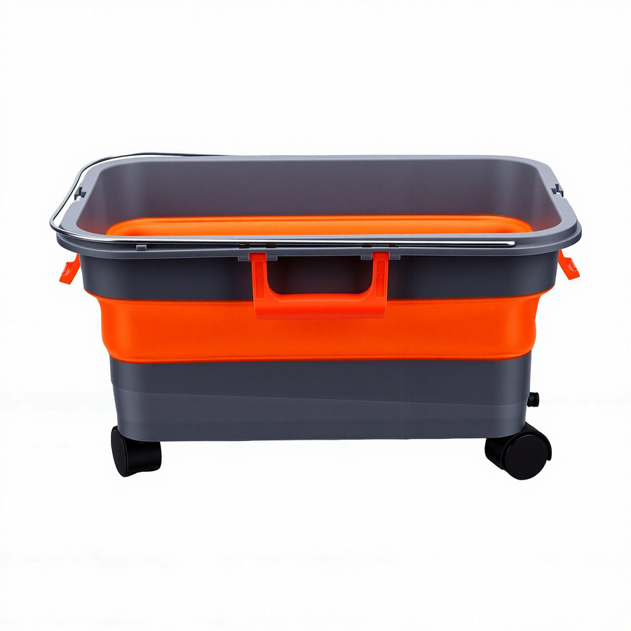 Faltbarer Outdoor-Wassereimer mit Rädern und Ablassstopfen, 22 l, ideal für Camping, Autowäsche und Haustiere - Bild 2