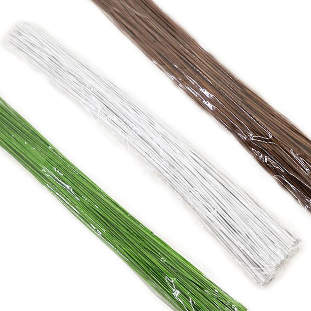 50 Stück Grüner Blumenstieldraht für Floristen und DIY-Handwerk, 0,45 mm Durchmesser, Länge: 35,6 cm - Bild 1