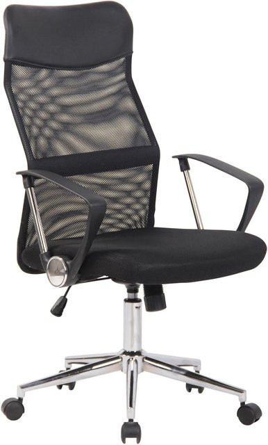 DELUKE MELO Ergonomischer Bürostuhl in Schwarz mit Netzbespannung, höhenverstellbarer Drehstuhl mit Armlehnen und Rollen - Bild 1