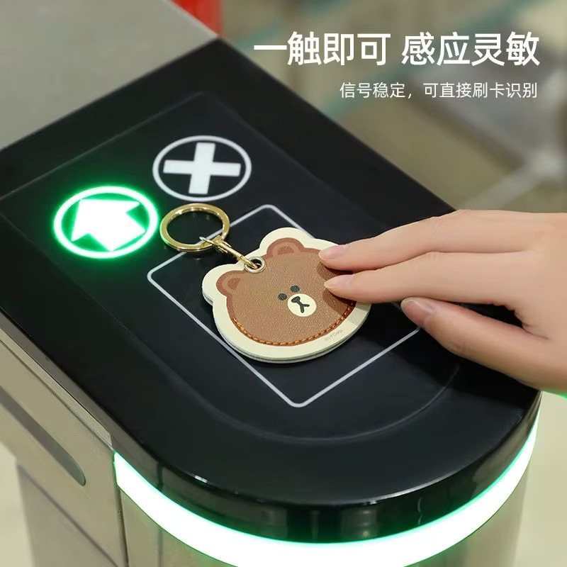 LINE FRIENDS Kartenhalter mit Schlüsselanhänger, Damen, Brown Bear Cony Choco Anime Cartoon - Bild 2