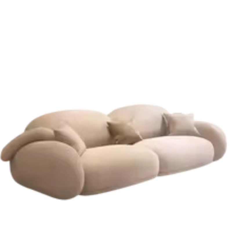 Modernes Polster-Lounge-Sofa in Beige als Zweisitzer für Wohnzimmer, Flur oder Balkon inklusive Dekokissen - Bild 2