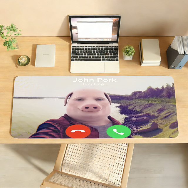 J-John Pork Lustiges Mauspad in Multicolour, rutschfeste Schreibtischunterlage aus Gummi für PC und Laptop - Bild 1