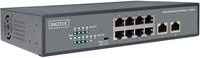 Digitus 8-Port Fast Ethernet PoE-Switch mit 2 Uplinks in Schwarz und Grau - Bild 1