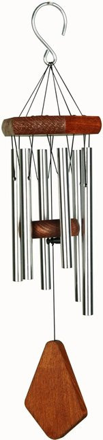 Nature´s Melody Premium Klangspiel aus Aluminium und Buchenholz in Silber, Höhe: 45 cm - Bild 1