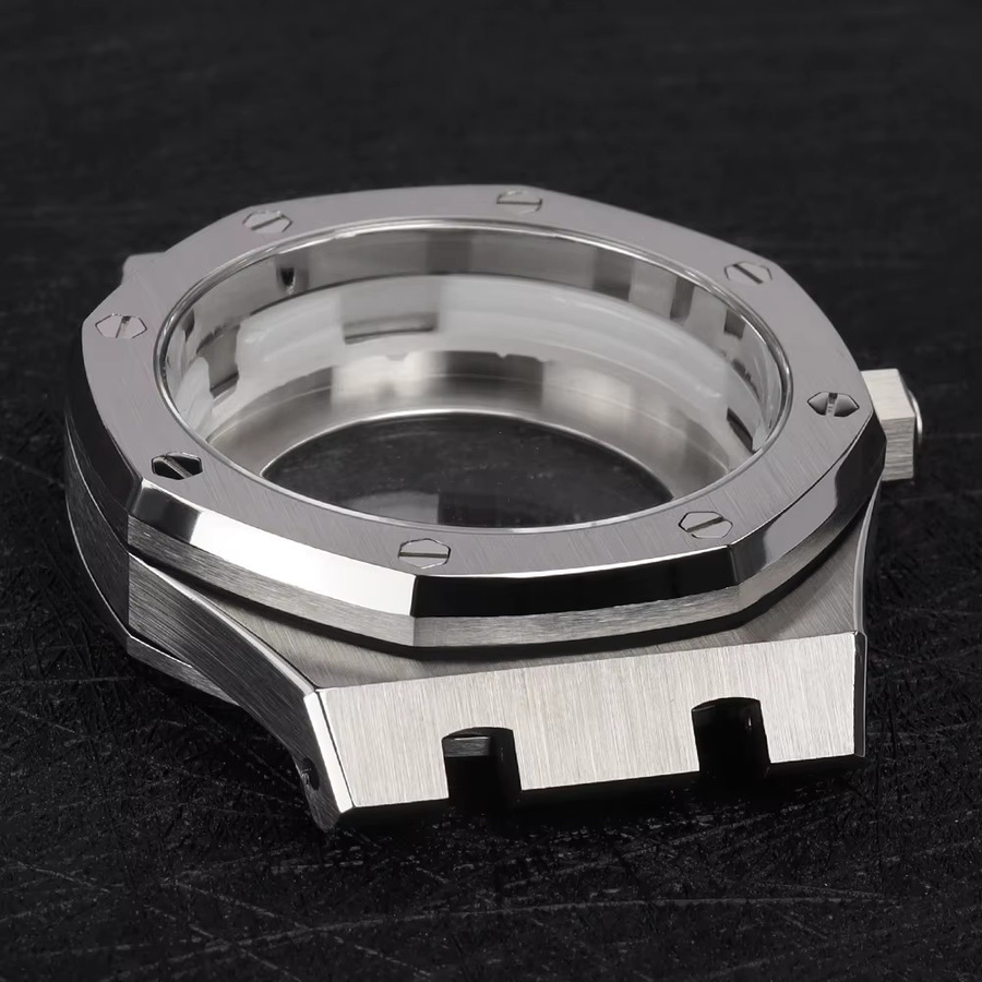miaozhunke Uhrengehäuse Edelstahl, 41 mm, Silber - Bild 3