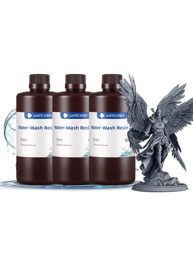 Anycubic Wasserwaschharz Grey, 3 kg, hochpräzises Standard-Photopolymer für LCD-3D-Drucker, geruchsarm und mit niedriger Viskosität - Bild 6