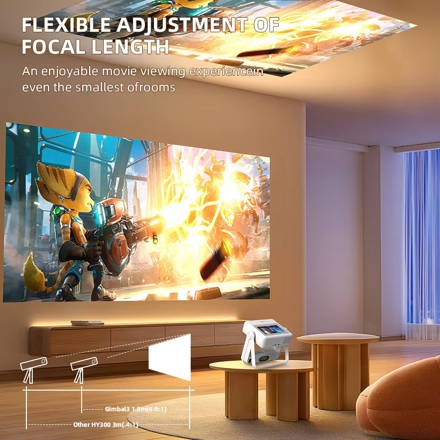 XBJ Smart Touch Screen Tragbarer Projektor mit 4K UHD, Wifi 6 und Bluetooth, Autofokus, kompatibel mit Telefon, TV Stick und PC - Bild 5