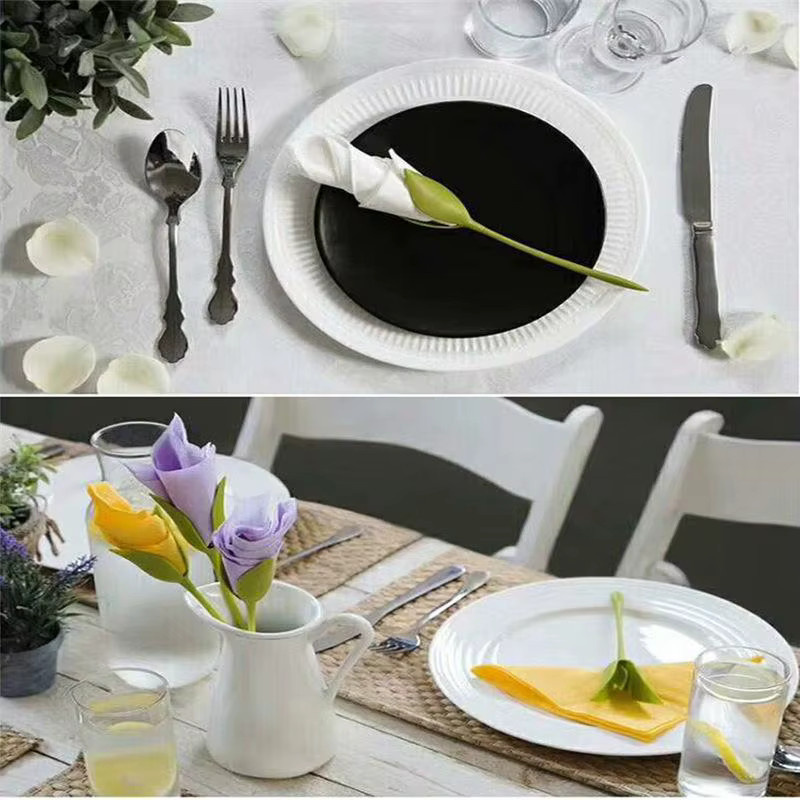 10 Stück elegante Serviettenhalter von eelhoe mit Blumenmuster in Grün für Hochzeiten und Tischdekorationen - Bild 4