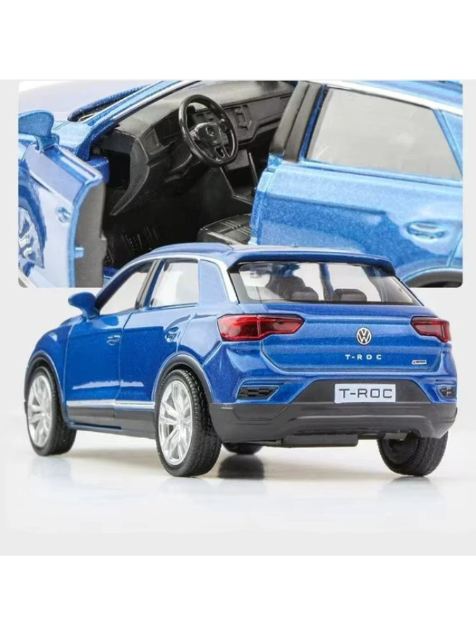 T-ROC Legierungs-Simulationsautomodell, 1:36, Blau, Metall, Fahrzeug - Bild 5