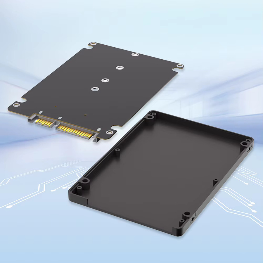 VODOOL M.2 NGFF B-Key zu 2,5 Zoll SATA III SSD Adapter Gehäuse, Schwarz - Bild 2
