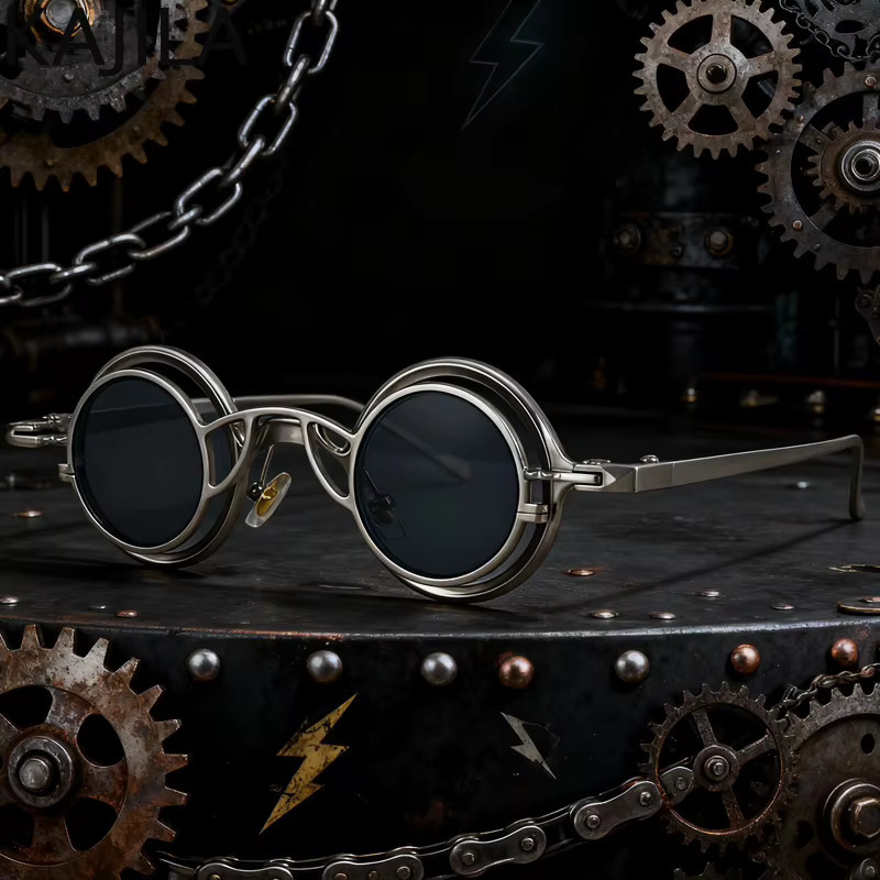 Kajila Sonnenbrille, Clip On, rund, Vollrand, Metall, Herren - Bild 1