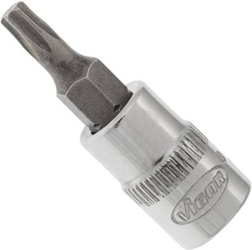 Vigour Schraubendreher-Einsatz V2444N TX T20 Vierkant hohl 6,3 mm 1/4 Zoll in Silber - Bild 1