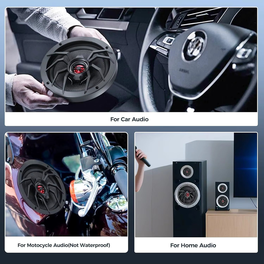Spider Model 6,5-Zoll Koaxial-Autolautsprecher in Schwarz mit 120 W Hochleistung und 2-Wege-System für HIFI Car Audio Experience - Bild 3
