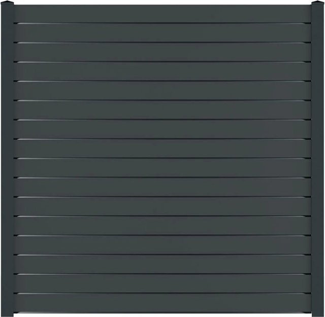 Vidual Sichtschutzzaun Pure 100 aus Aluminium in Anthrazit mit Rhombusformen zum Aufdübeln, Höhe: 184 cm, Breite: 175 cm - Bild 1