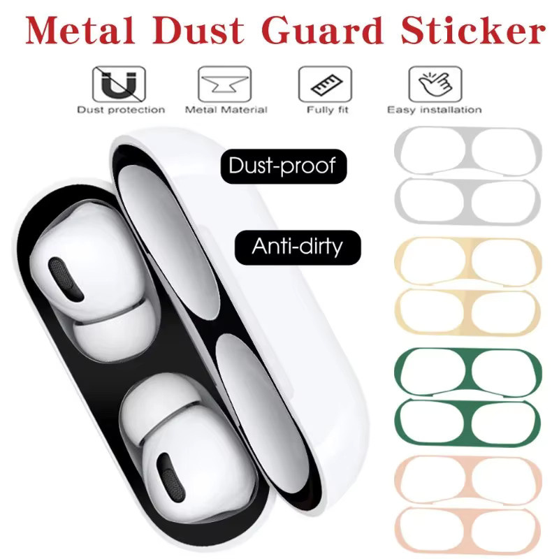Metall-Staubschutz-Aufkleber für Apple AirPods Pro 2 als kratzfeste Schutzhülle für deine Kopfhörerbox - Bild 2
