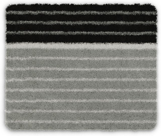 Badematte TANDEA grau gestreift aus Polyacryl, B/T: 50 x 80 cm - Bild 1