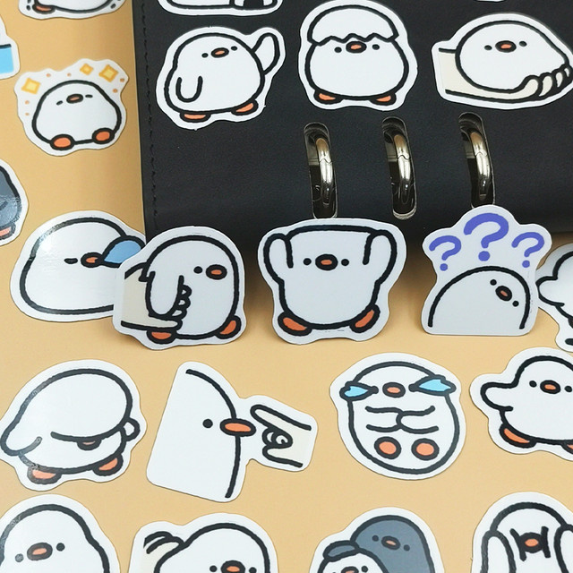 40 Stück kleine weiße Ente Aufkleber für DIY Dekoration an Laptop, Skateboard, Gepäck und Fahrzeugen - Bild 1