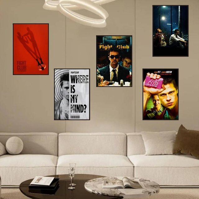 Selbstklebendes Film-Poster Fight Club von 5TOYS, wasserfester Papieraufkleber für Heimdekoration, B/H: 15,0 x 20,0 cm - Bild 1
