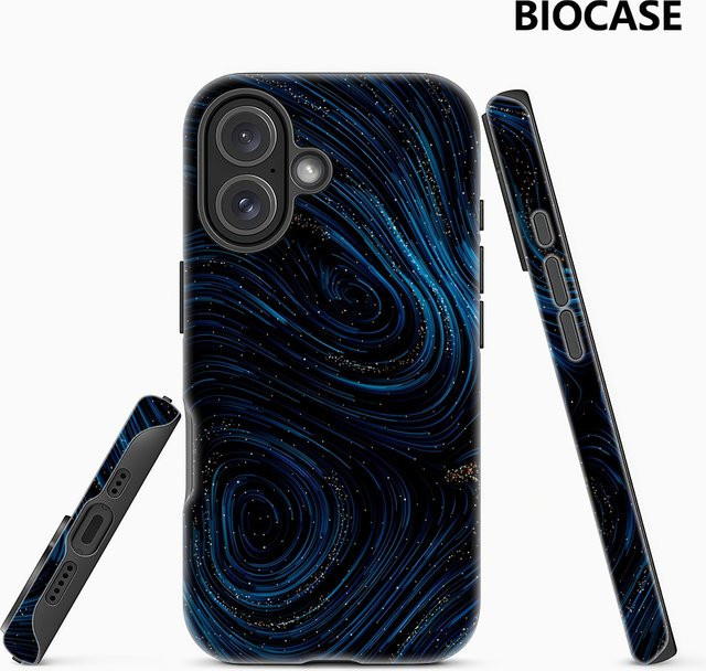 Potdemiel Robuste Handyhülle mit blauem kosmischem Wirbel Design für iPhone 17 16 15 14 13 Pro Max Plus mit Magnetfunktion und Doppel-Schicht-Schutz - Bild 1