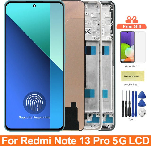 Xiaomi Redmi Note 13 Pro 5G LCD-Display Bildschirm Baugruppe mit digitalem Touchscreen in Schwarz - Bild 1