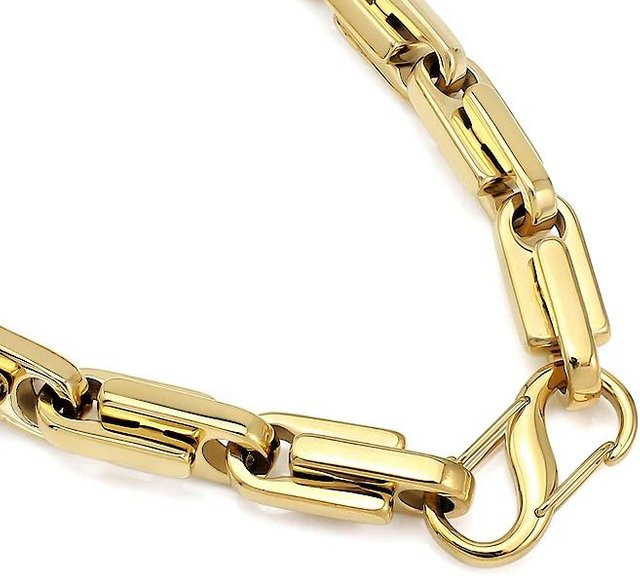 Halsketten Set 316L Edelstahl, Chunky Kette, 55cm, Unisex, beige - Bild 1