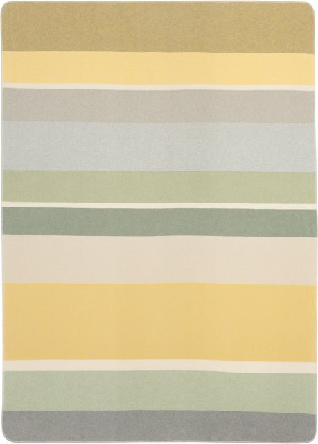 Biederlack Wohndecke Cotton gestreift in Gelb Grün Multicolour aus Baumwolle - Bild 1