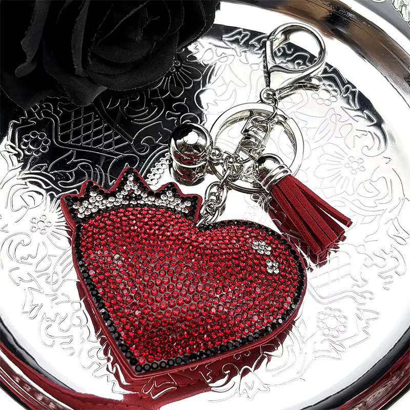 Lovely FAJA Schlüsselanhänger, Rotes Herz, Silber Farbe, Unisex - Bild 3