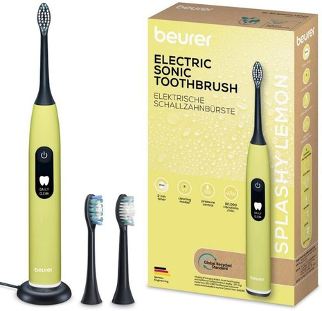 Beurer SC 50 Green Planet Splashy Lemon Elektrische Schallzahnbürste in Gelb und Grün