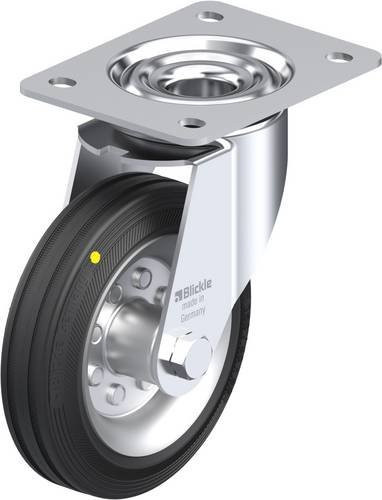 Blickle Lenkrolle LE-VE 150R-EL in Schwarz und Silber mit 150 mm Rad-Durchmesser und einer Tragfähigkeit von max. 135 kg - Bild 1