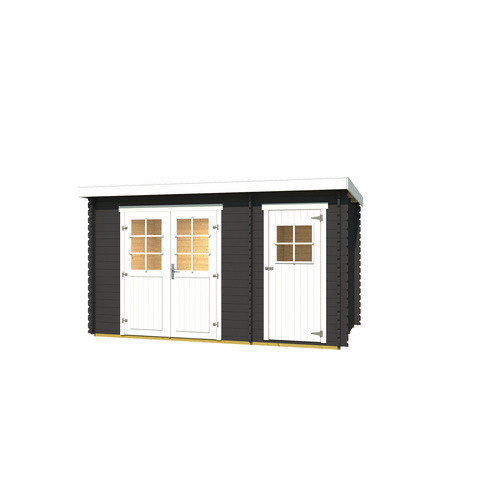 WEKA Gartenhaus 254 aus Holz in Grau, B/H/T: 390 x 222 x 246 cm - Bild 2