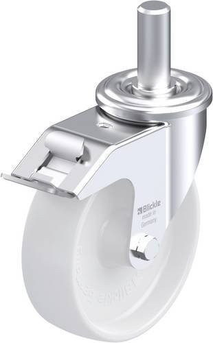 Blickle Stahlblech-Lenkrolle LEZ-PO 125G-FI in Weiß mit 125 mm Rad-Durchmesser und 150 kg Tragfähigkeit - Bild 1