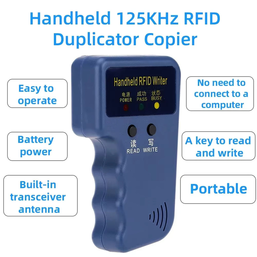 ASPA RFID ID Card Writer und Kopierer für EM4100 EM5200 T5577 125KHz Duplizierer und Programmierer für wiederbeschreibbare Keyfobs und Tags - Bild 2