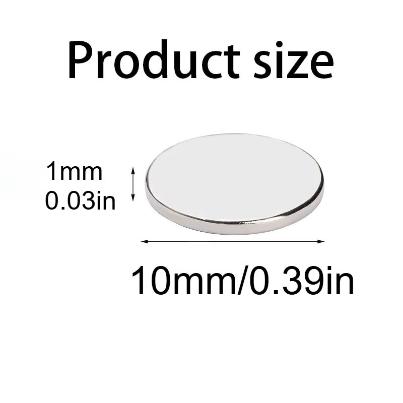 U-POLEMAG Magnet-Set in Silber für Komponentenverbindungen, Halsketten, Taschenschnallen und Whiteboard-Befestigung (10x1mm, 10x2mm, 10x3mm) - Bild 2