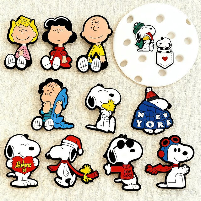 Bandai Schuh-Charms, Snoopy, PVC Weichgummi, Anime Cartoon - Bild 1