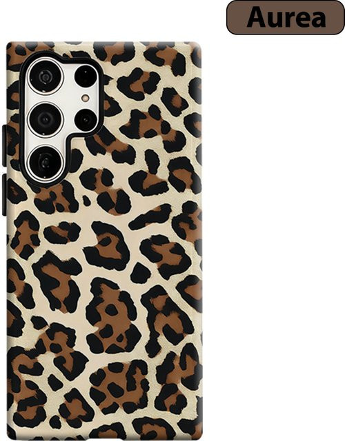 Stoßfeste Doppelschicht Handyhülle Brushstroke Leopard für Samsung Galaxy S26 S25 Ultra S24 S23 Ultra Plus in Multicolour - Bild 1