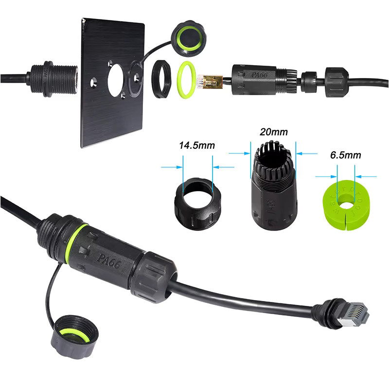 Starlink Ethernet Adapter Gen 3 und Mini RJ45 Kabelverlängerung IP68 wasserdicht Schwarz - Bild 4