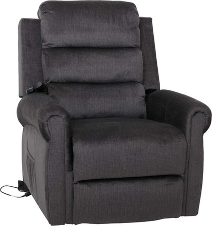 Berlinlodge Massage-Fernsehsessel mit Liegefunktion und Aufstehhilfe in Dunkelgrau Chenille, H x B x T: 138 x 86 x 168 cm, Sitzhöhe: 49 cm