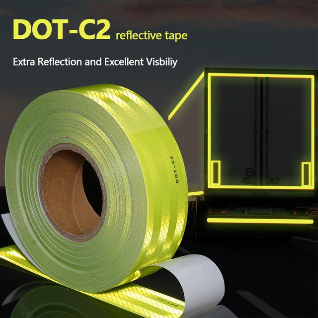 Reflektierendes Sicherheitswarnband DOT-C2 in Fluoreszierend Grün, wasserdicht und lichtbeständig für den Außenbereich - Bild 1
