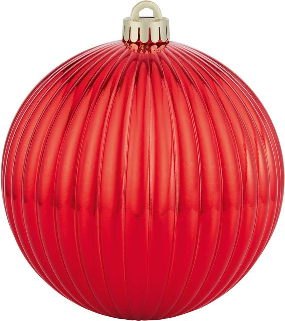 OBI Weihnachtskugel aus Kunststoff in Rot, Durchmesser: 14 cm - Bild 1