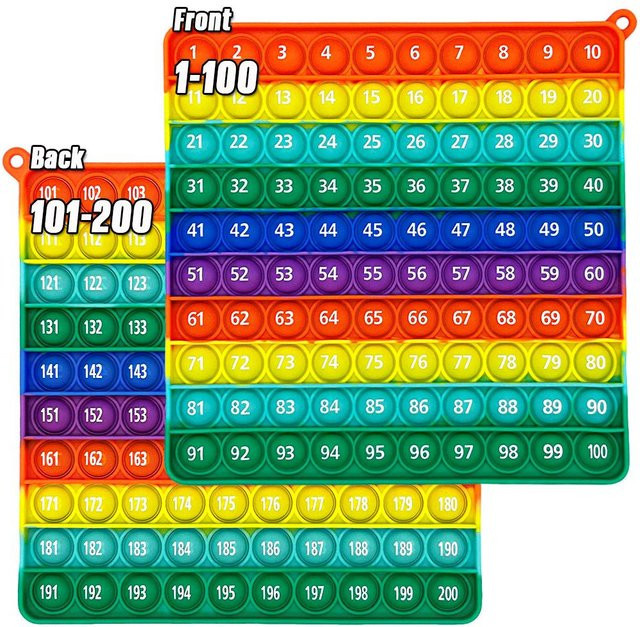 Kidsly Mathe Fidget Pop Spielzeug, Regenbogen Silikon, Pädagogisches Spielzeug - Bild 1