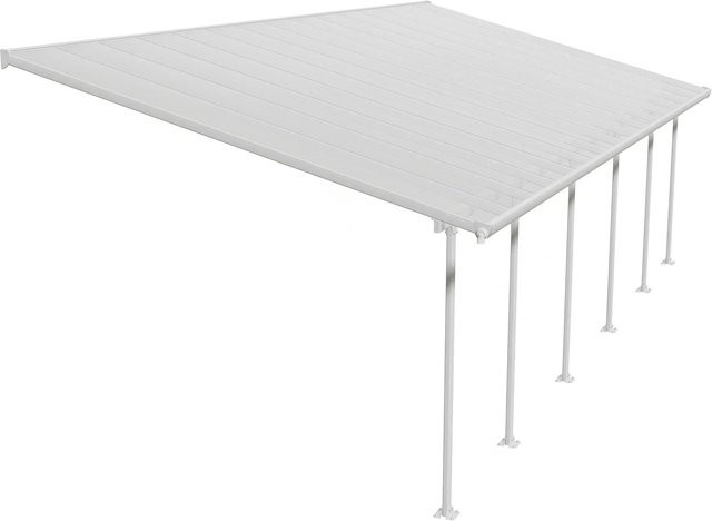 Palram Canopia Terrassenüberdachung Feria Lean-to Wandmontage Weiß mit Regenrinne aus Aluminium und verzinktem Stahl - Bild 1