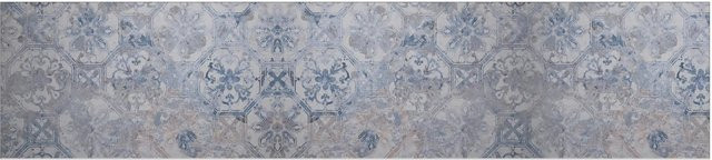 MySpotti Küchenrückwand Profix Cucina Vintage in Hellblau mit Fliesenoptik und Aluminium-Abschluss B: 270 cm, H: 60 cm - Bild 1
