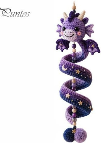 Freebuy Garn-Drachen-Set, DIY Spiral-Hängeornament-Set, lila, Plüsch / Textil - Bild 1